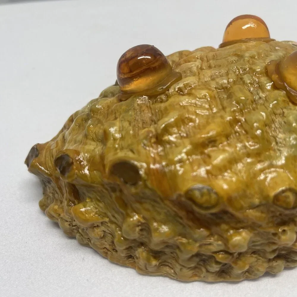 Vintage Iridescent Abalone Shell Trinket Candy Dish Footed Bowl Natural Decor